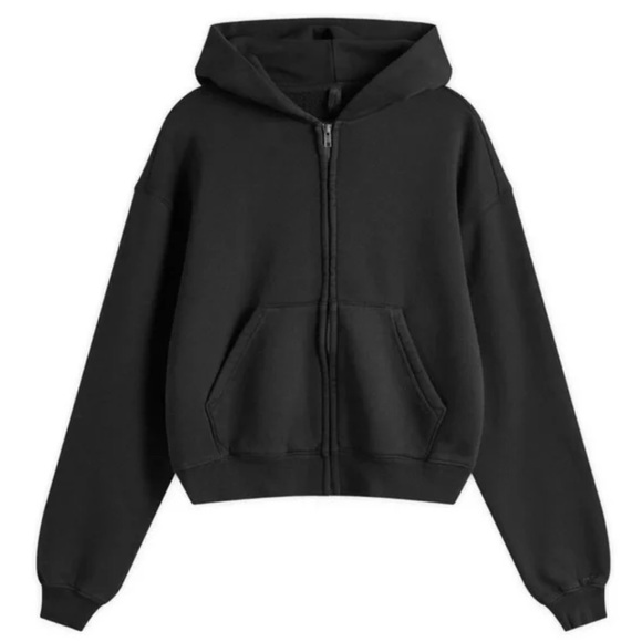 SKIMS Sweaters - SKIMS *NWT VINTAGE FLEECE ZIP UP HOODIE | COLOR: WASHED ONYX | SIZE: L
